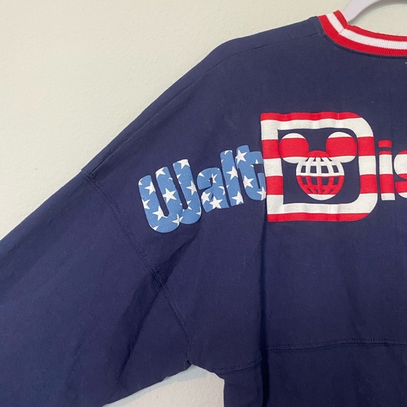 Walt Disney World Mickey Mouse Flag July 4th Spirit Jersey Red White Blue Sz XS - Picture 10 of 12